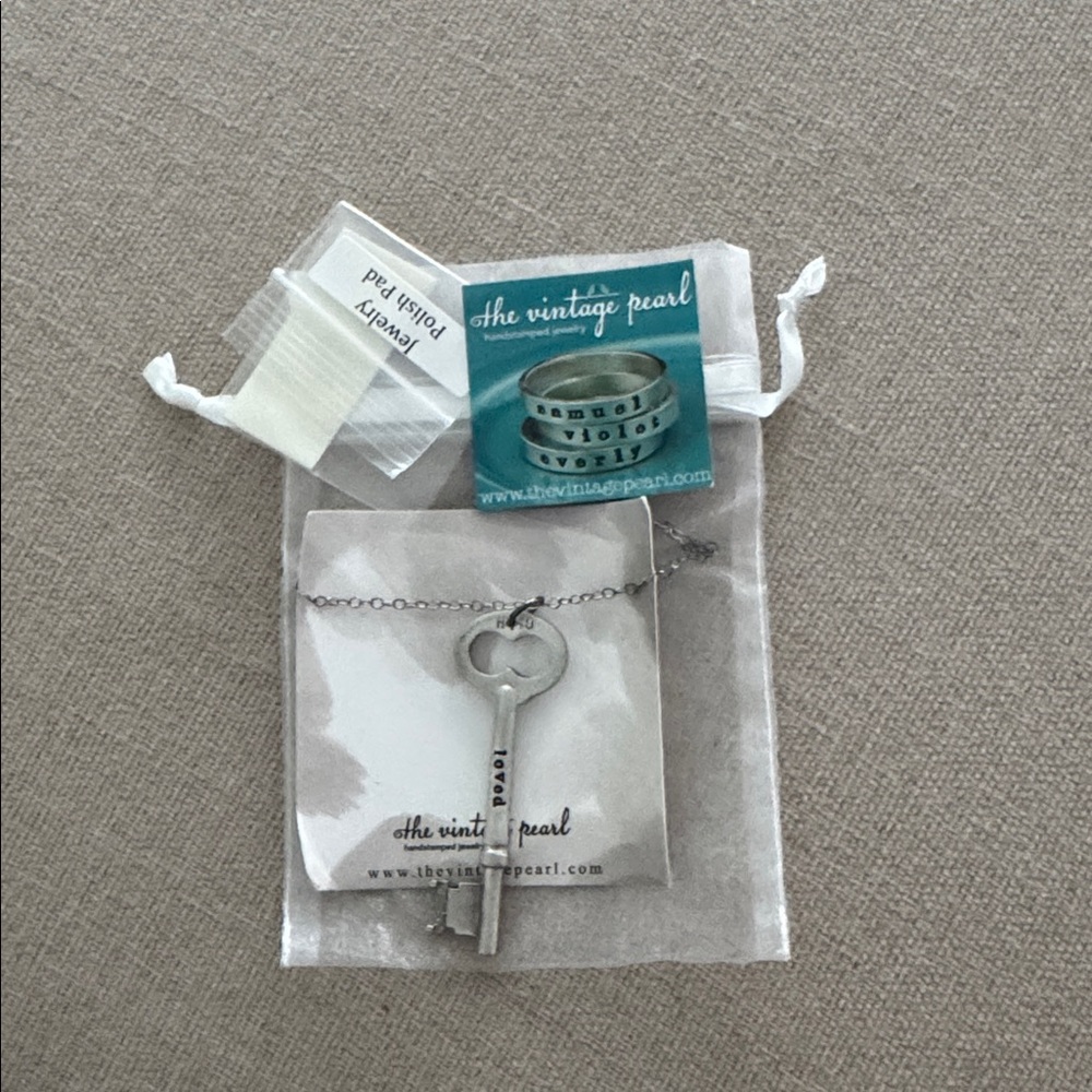 The Vintage Pearl Silver Key Necklace